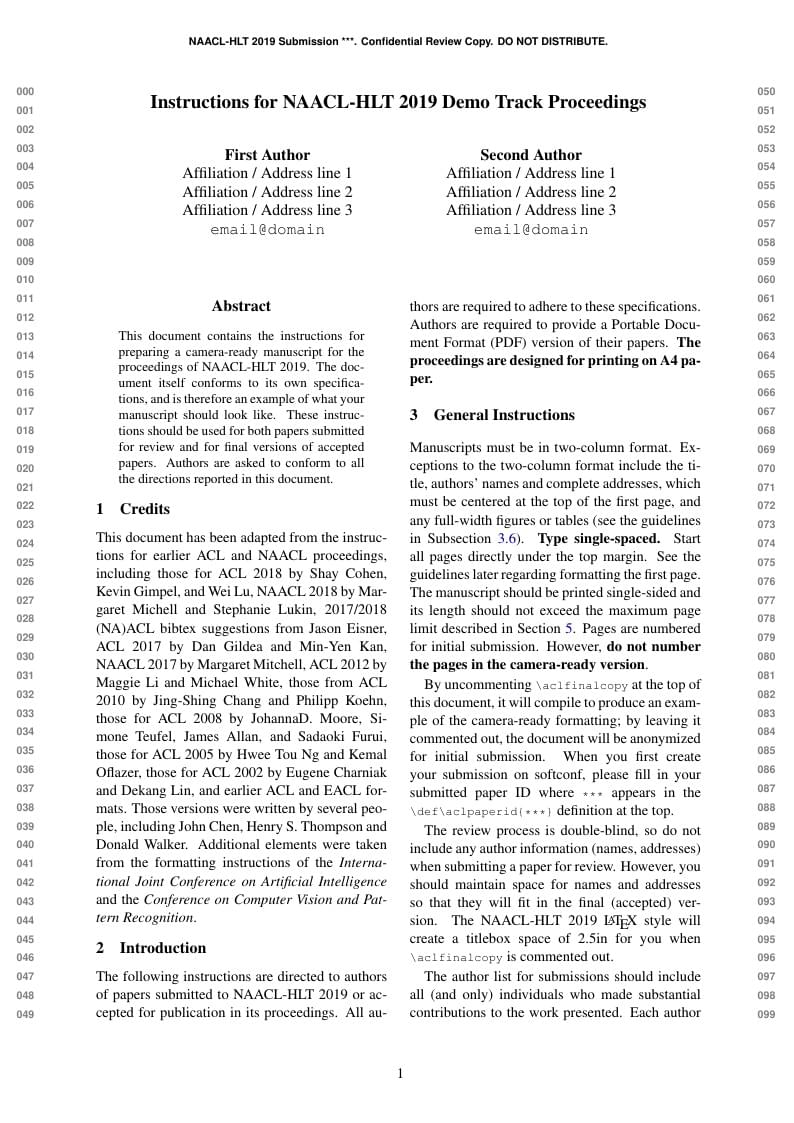 Instructions for NAACL-HLT 2019 Demo Track Proceedings