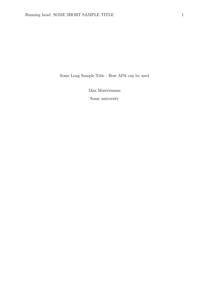 Sample APA Paper