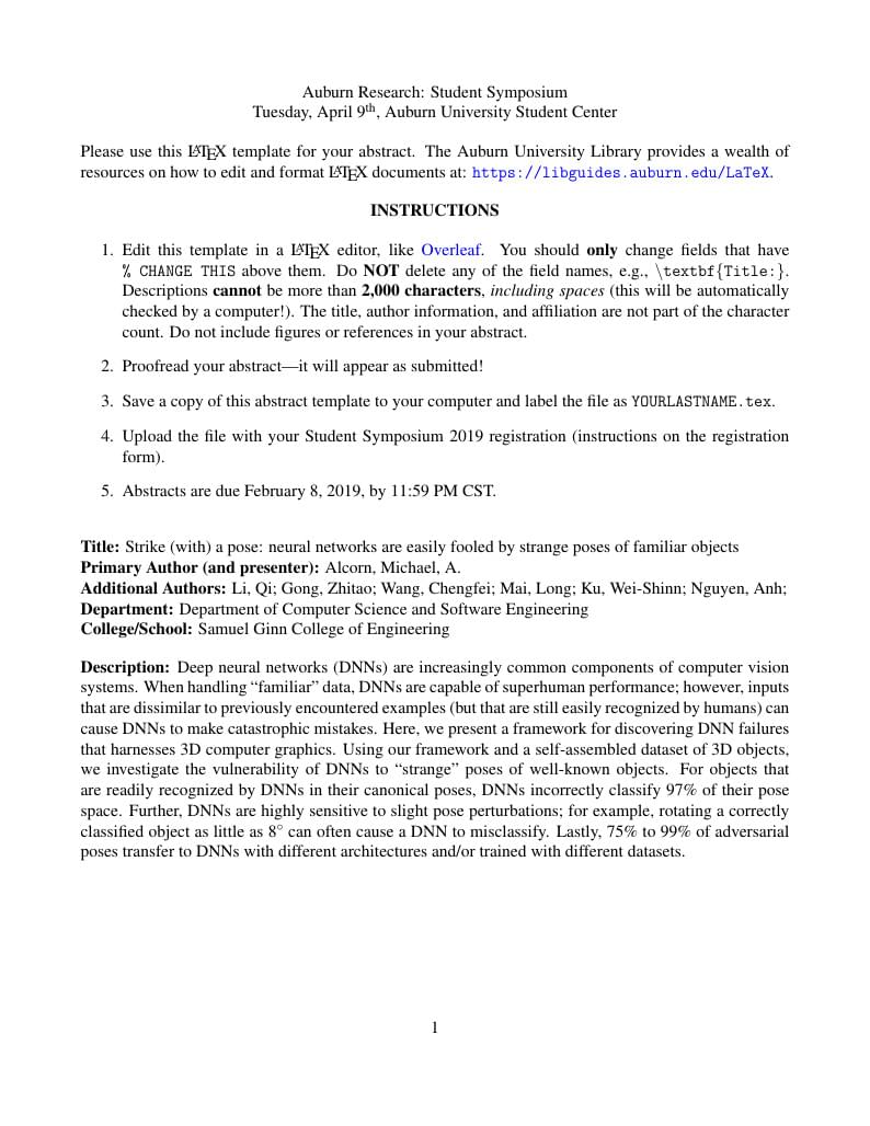 Auburn Research Symposium Template