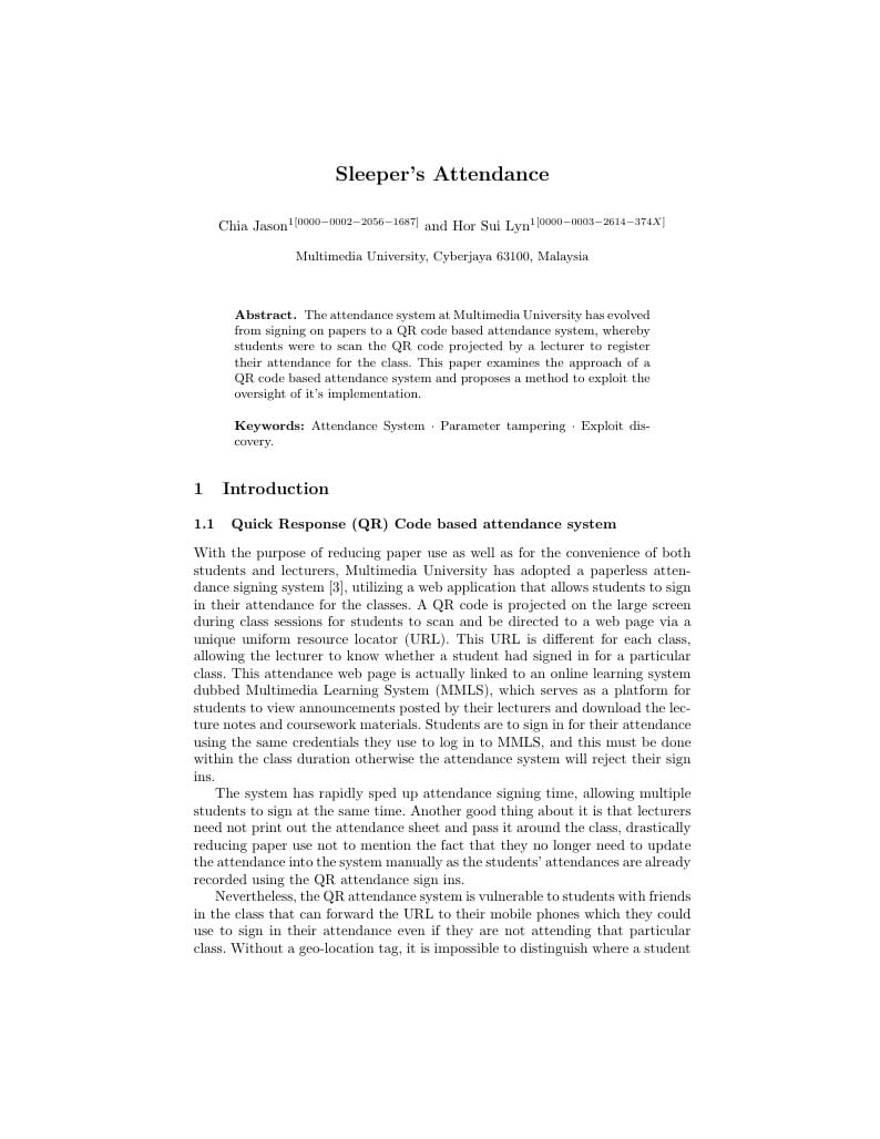 Sleeper's Attendance