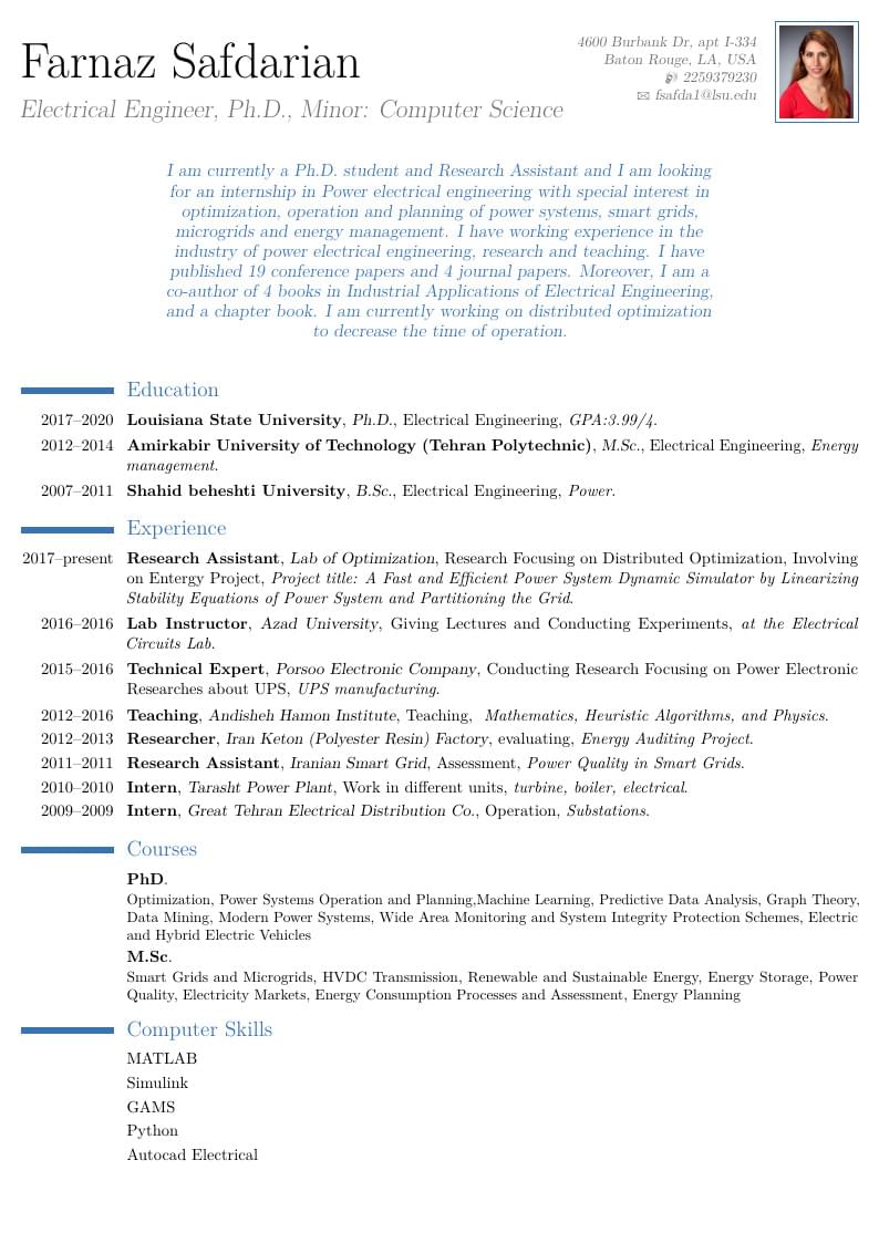 Farnaz Safdarian's Résumé