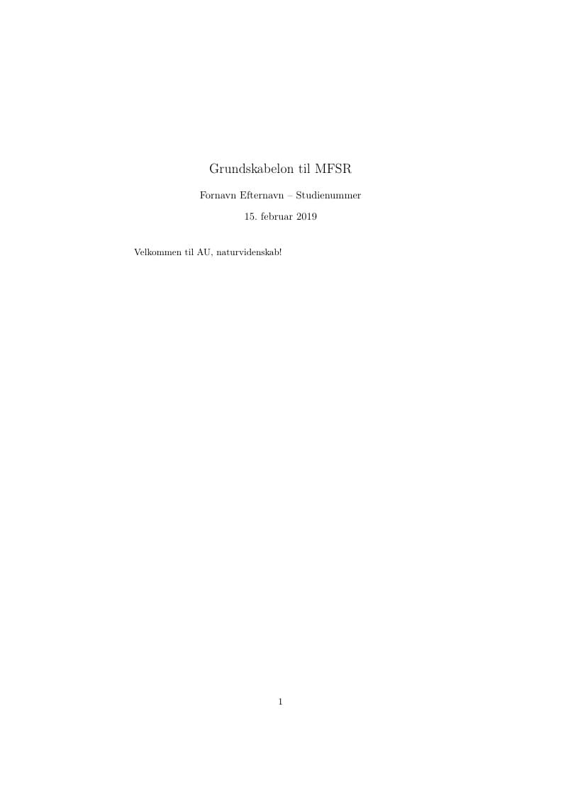 MFSR Grundskabelon