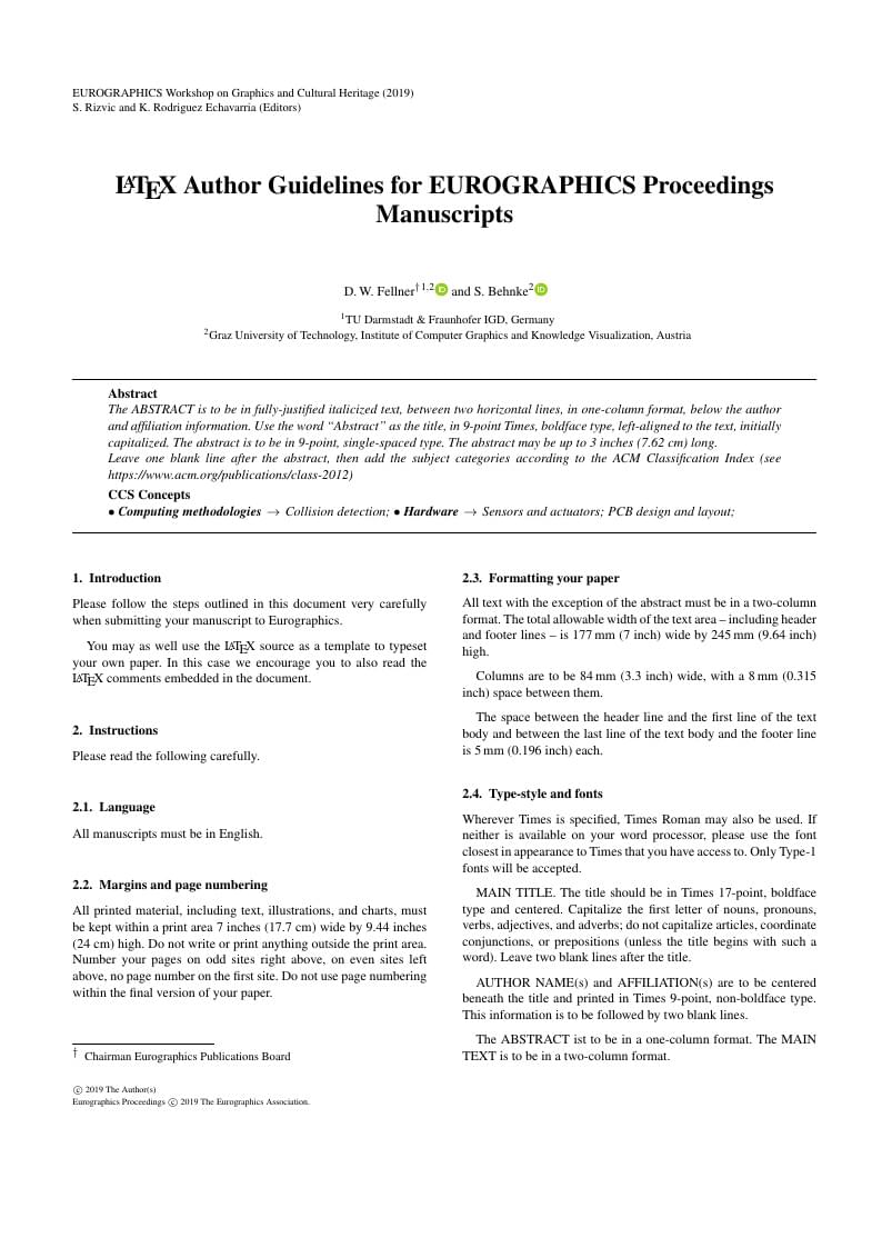 GCH 2019 - Adapted Eurographics Style