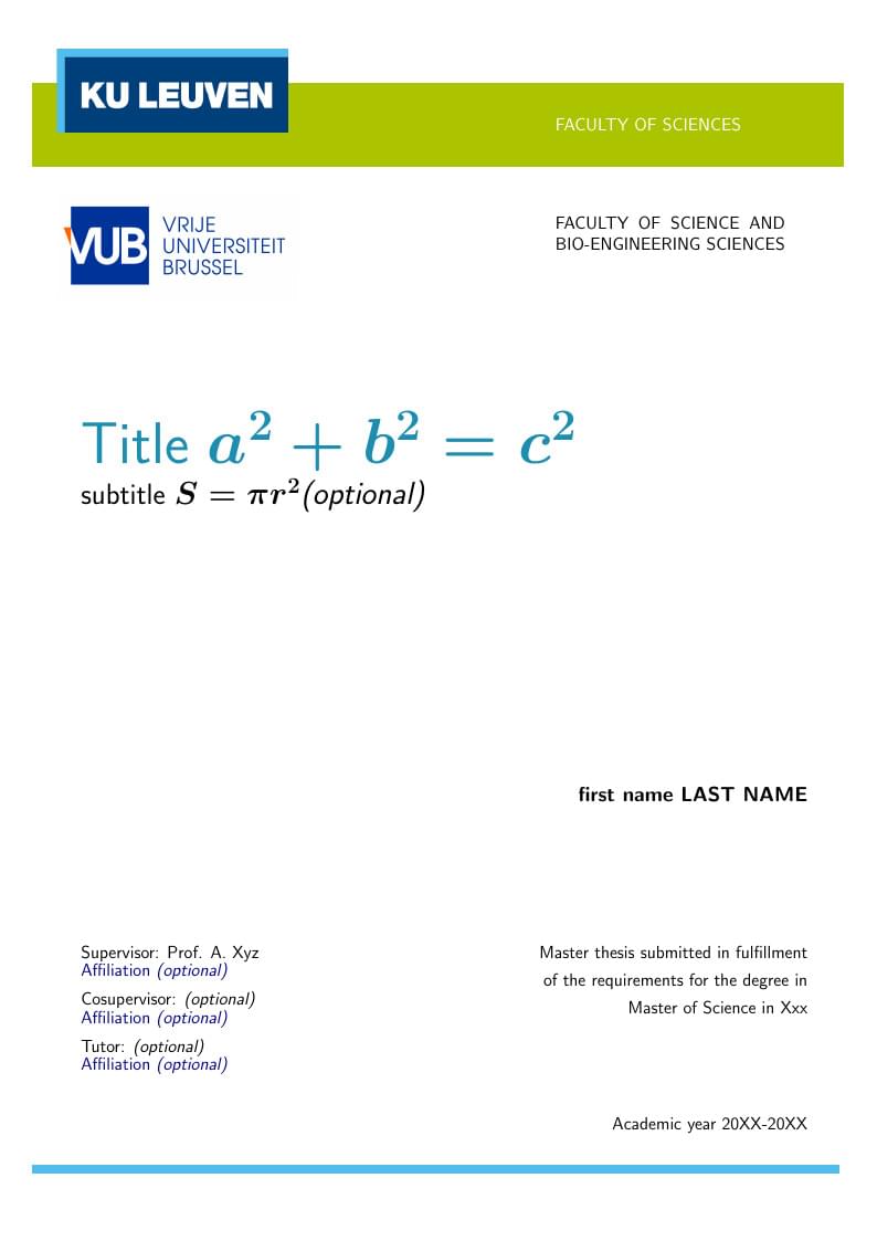 KUL VUB Master Dissertation template