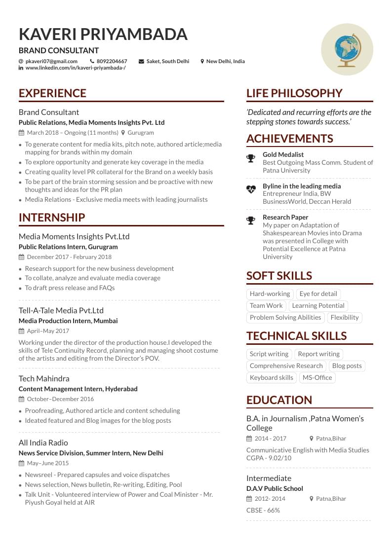 Kaveri Priyambada CV