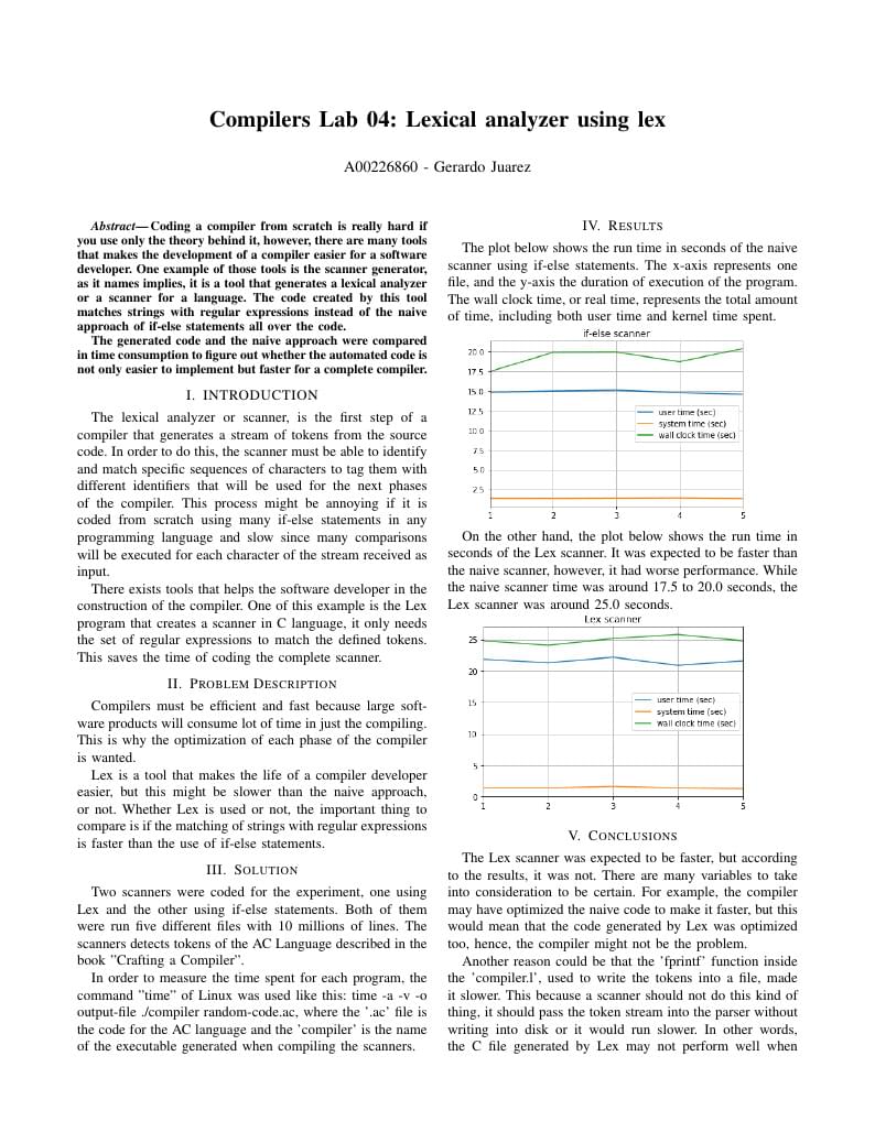 Compiler Lab 4 Report: Lexical analyzer using lex