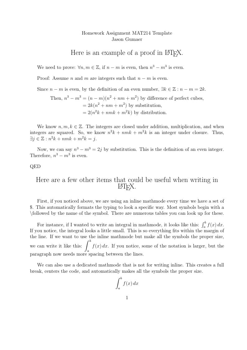 Homework Assignment MAT214 Template