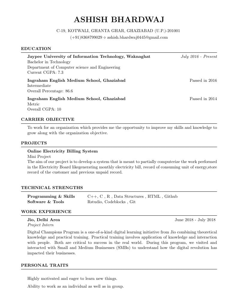 Ashish Bhardwaj Résumé