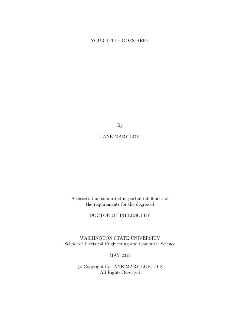 WSU Dissertation Thesis LaTeX Template