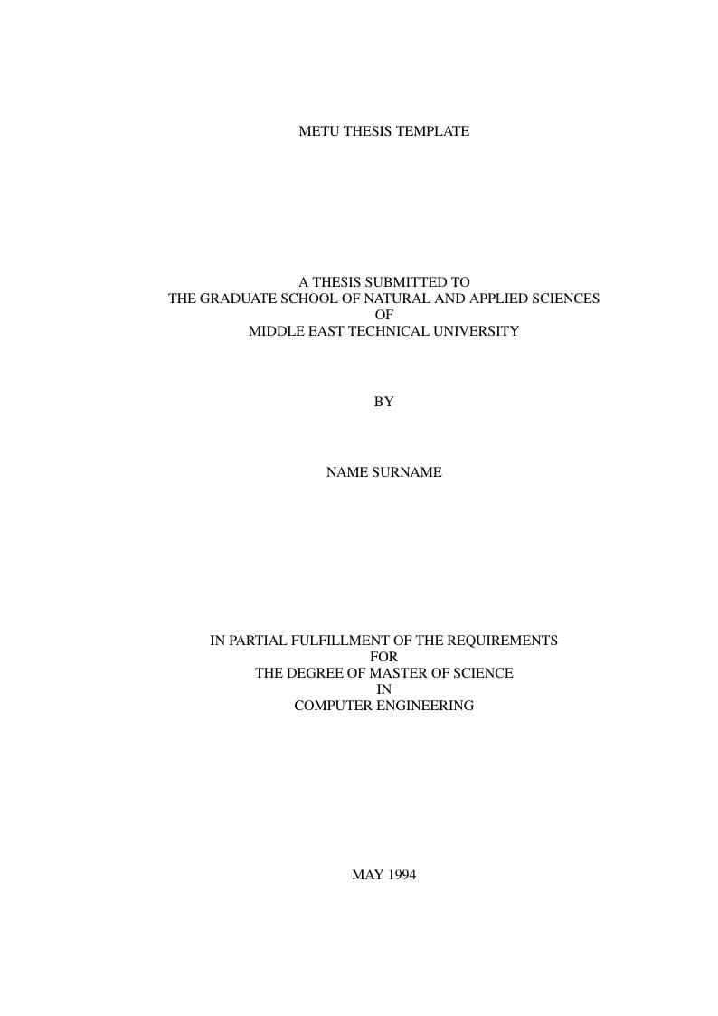 FBE Template for Middle East Technical University