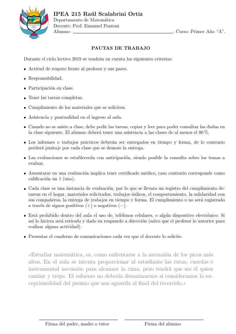 Pautas de trabajo