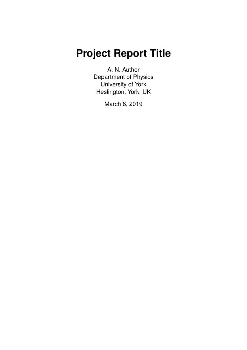 Project Report/Dissertation Template