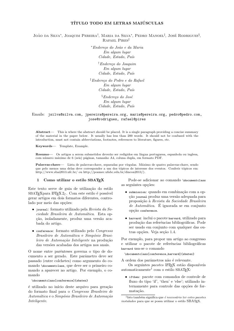 Simpósio Brasileiro de Automação Inteligente SBAI 2019