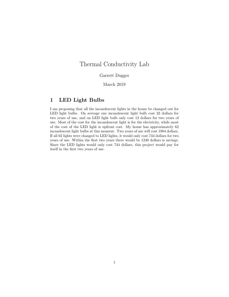 Thermal Conductivity Lab