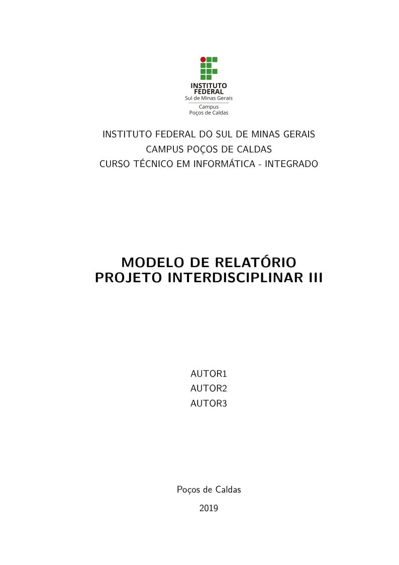Modelo Relatório Simples - IFSULDEMINAS