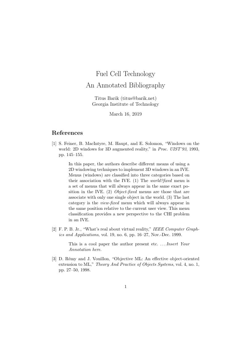 Annotated Bibliography Template