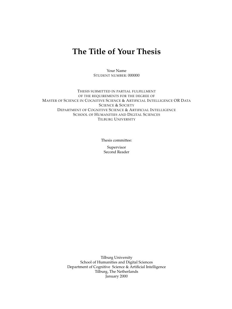 Tilburg University CSAI and DS&S Master's Thesis Template