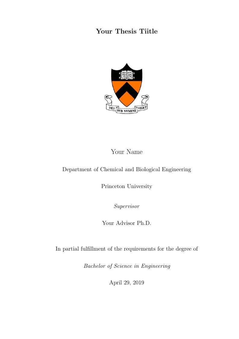 Undergraduate Thesis Template
