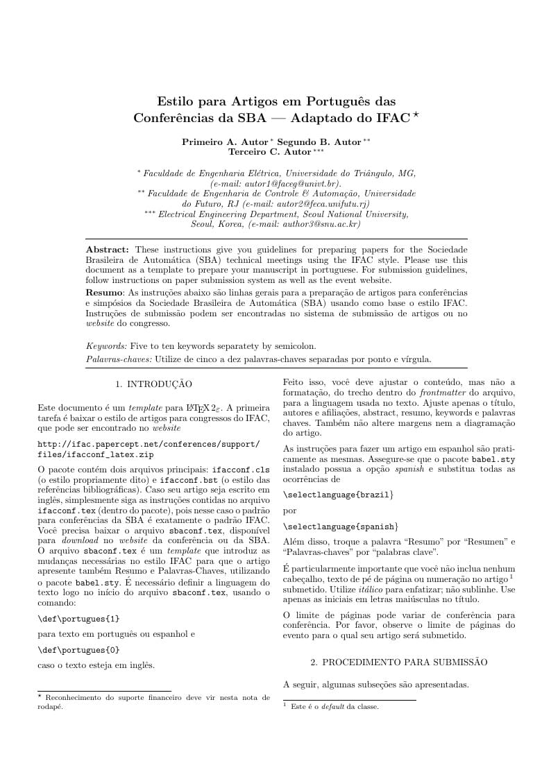 Simpósio Brasileiro de Automação Inteligente SBAI 2019
