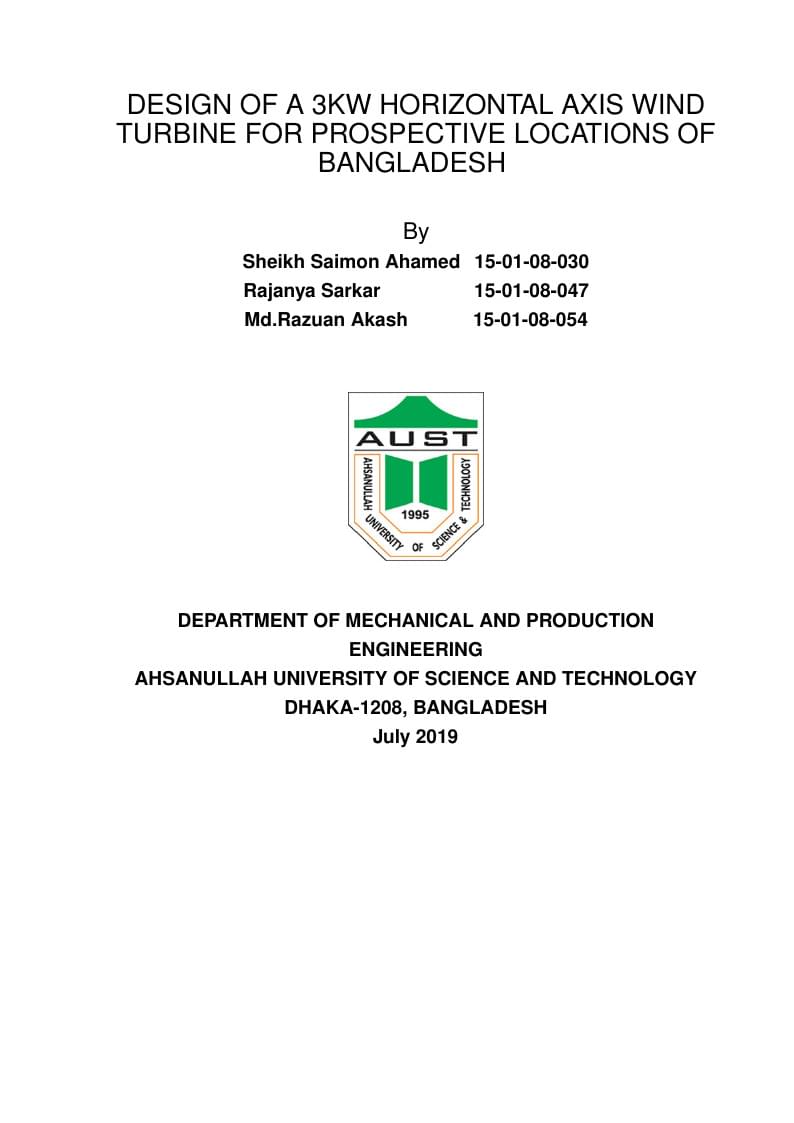 Ahsanullah University of Science and Technology thesis template