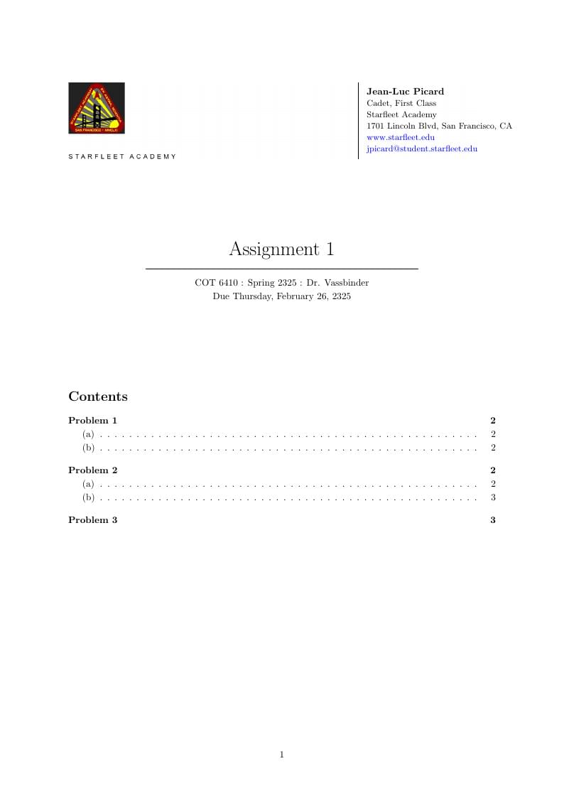 Professional Assignment Template