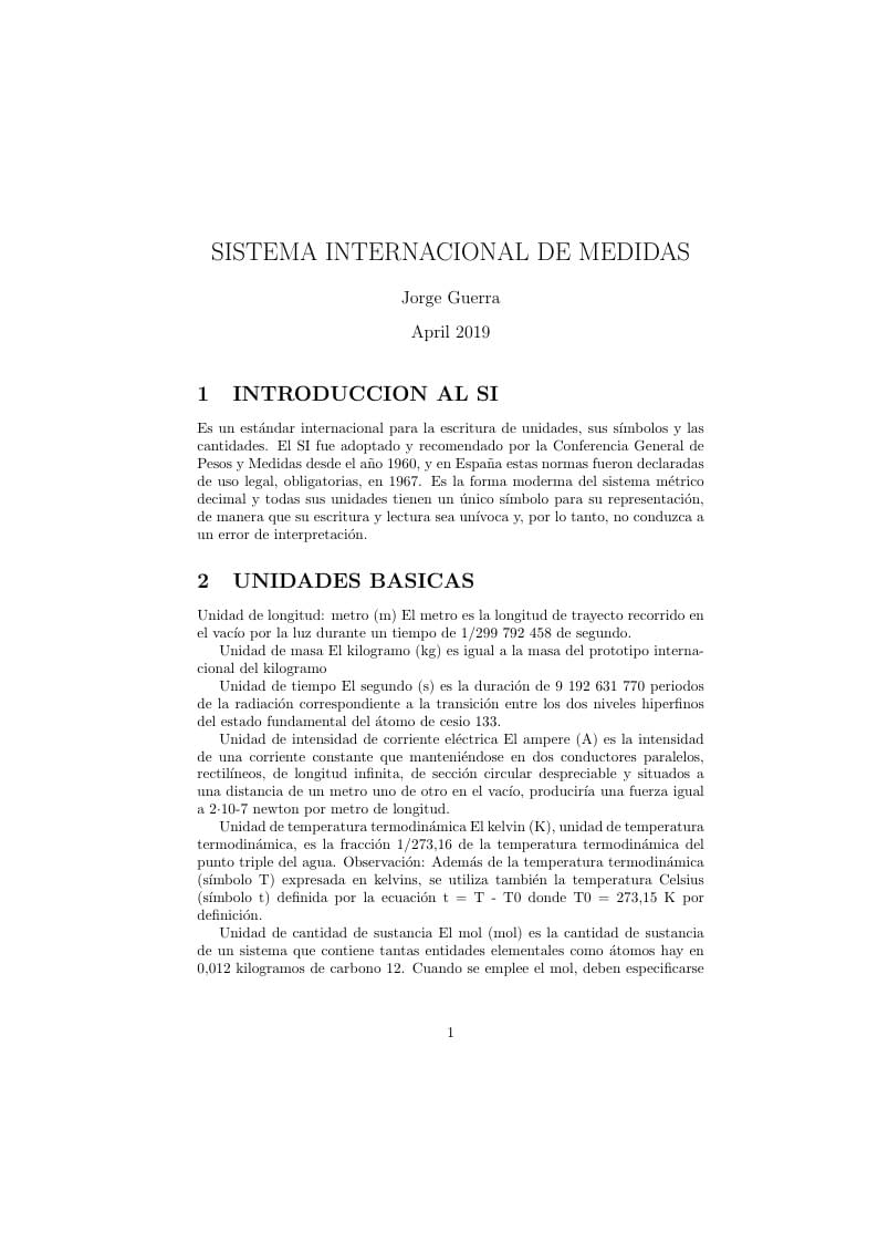 SISTEMA INTERNACIONAL DE MEDIDAS