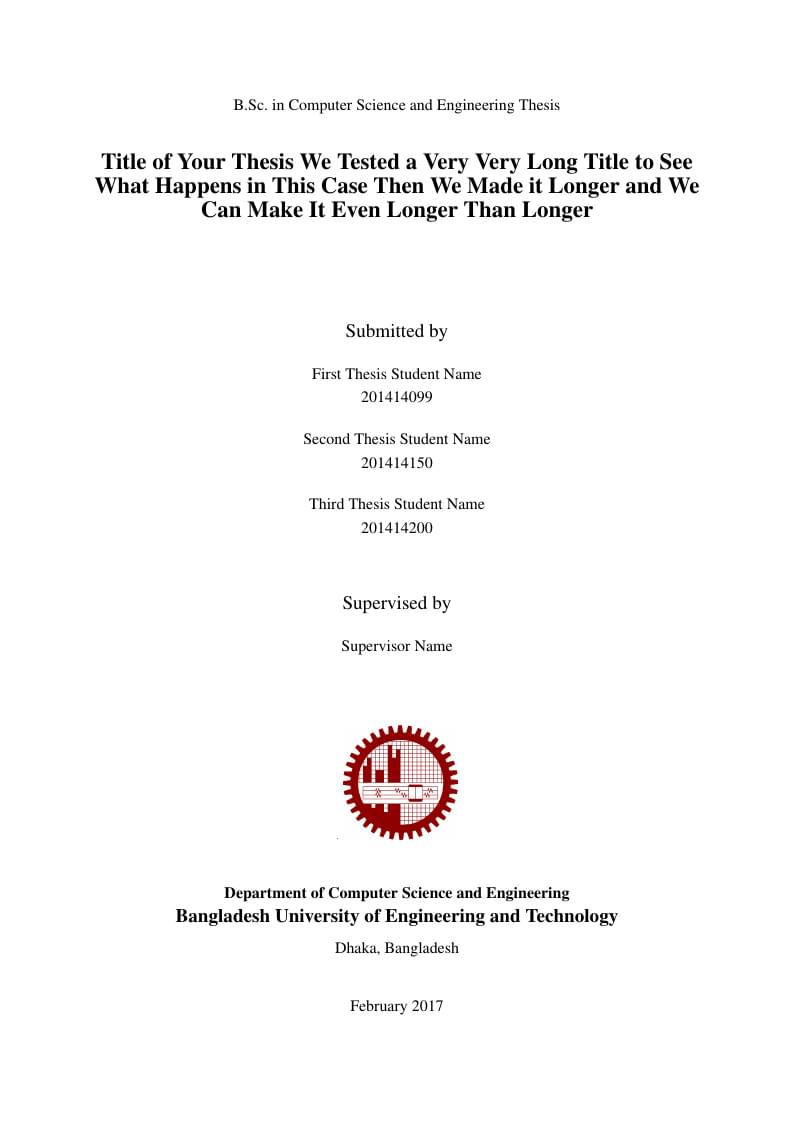 BUETUG Thesis Template