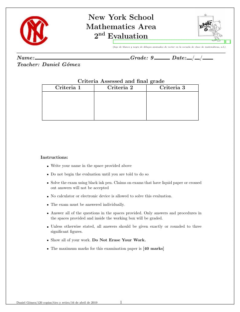Exam Template IB style