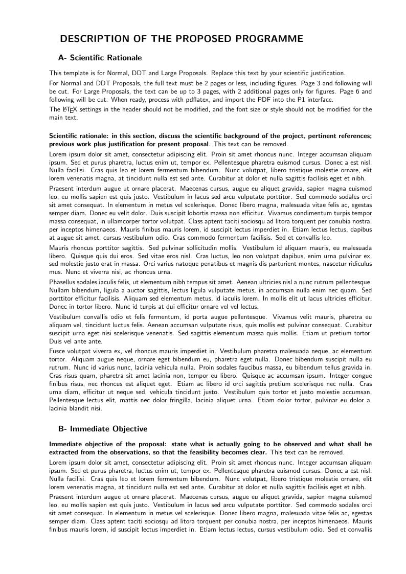 ESO Phase1 Scientific Rationale Template