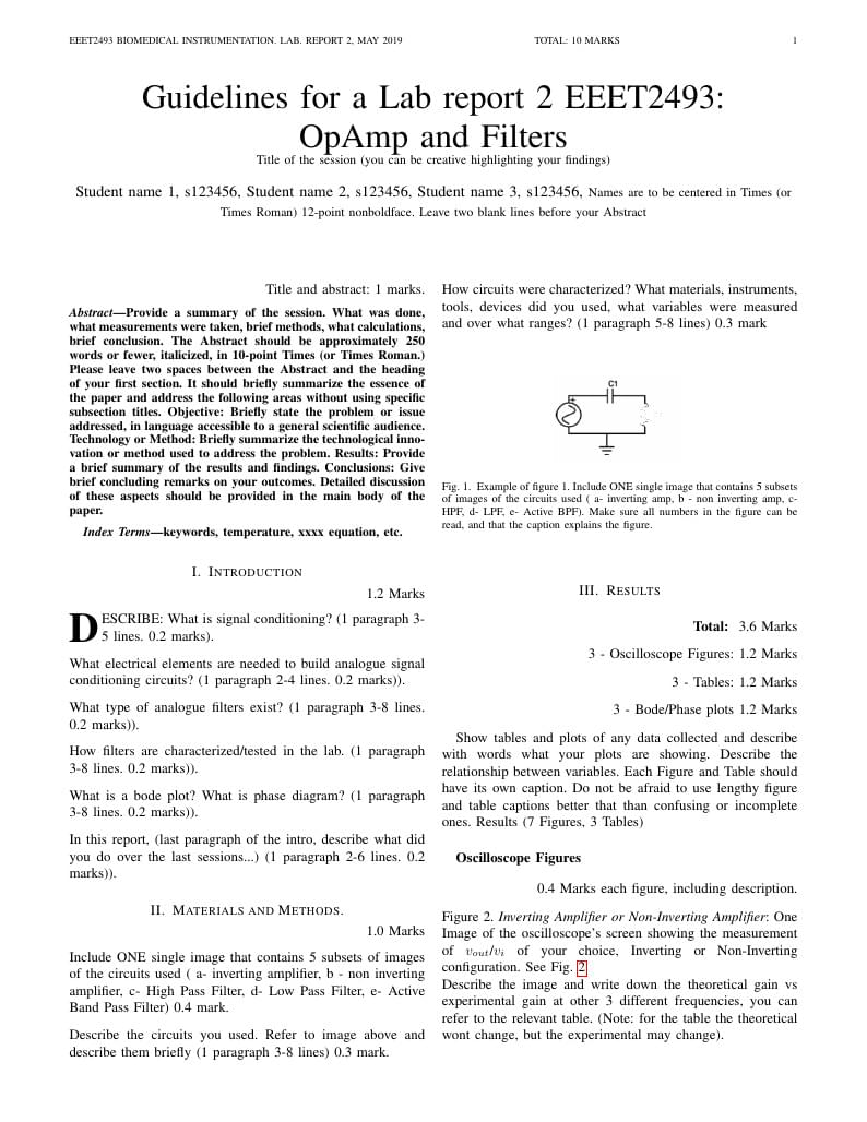 EEET2493 Lab Report. Filters