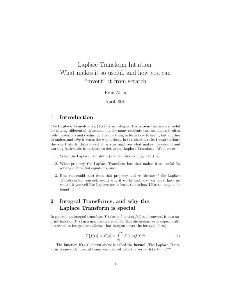 Laplace Transform Intuition