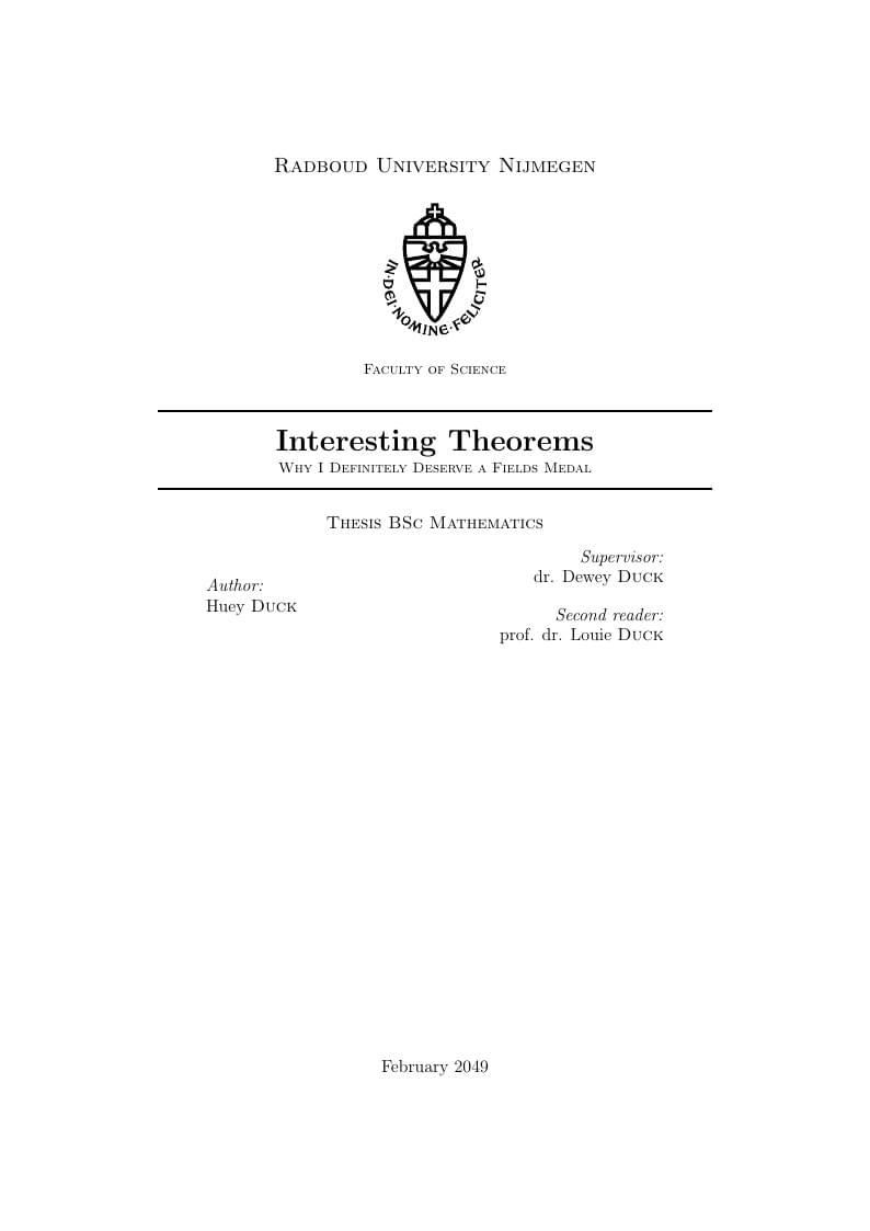 Radboud University - Mathematics Thesis template EN