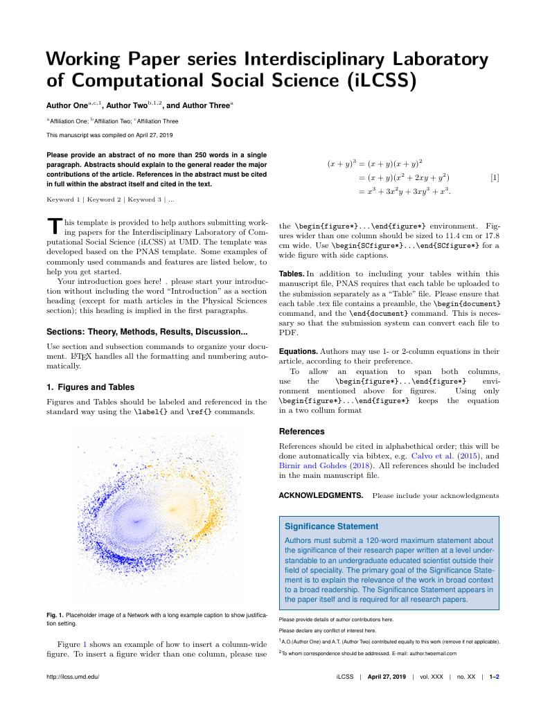 Working Paper Interdisciplinary Laboratory of Computational Social Science (iLCSS)