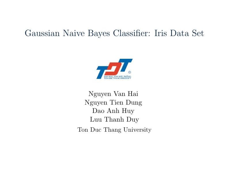 Naive Bayes Classifier