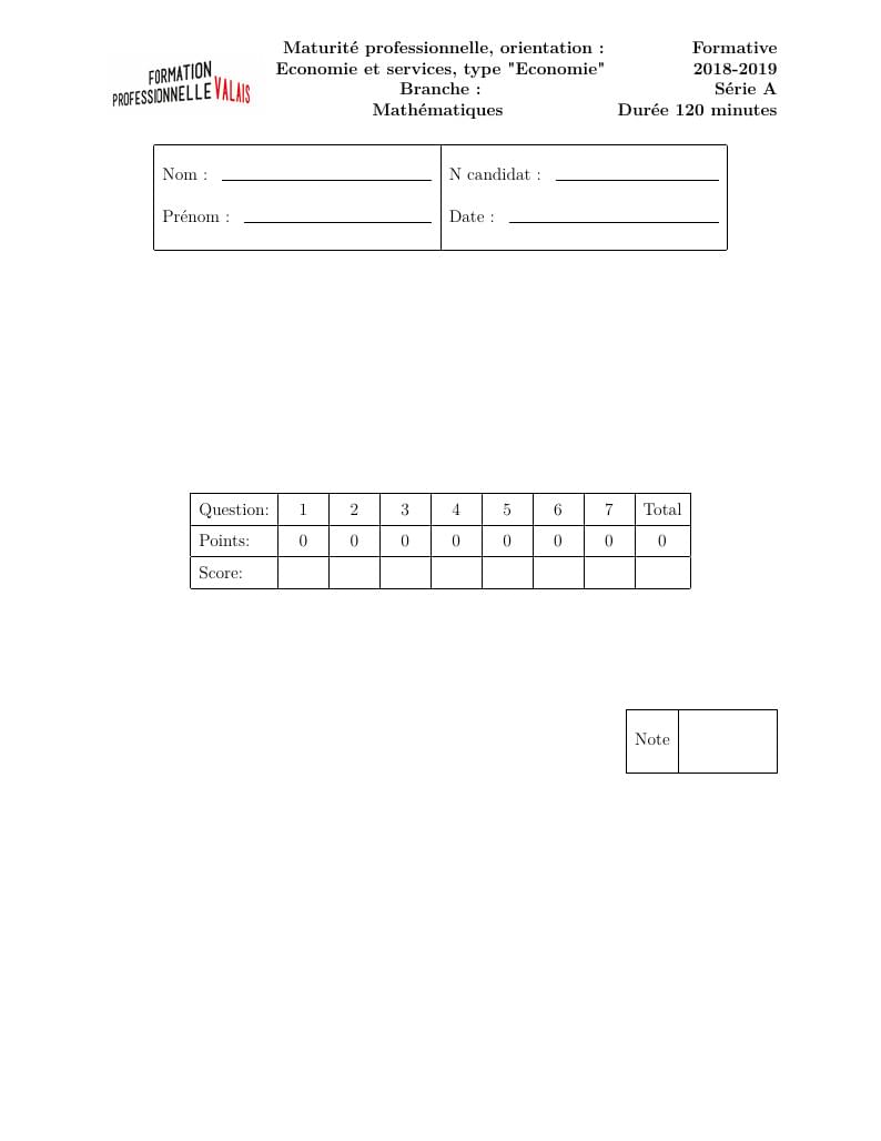 Examen formatif maturité