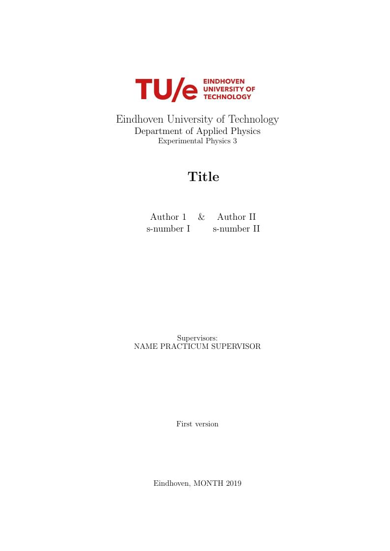 Experimental Physics 3 Template