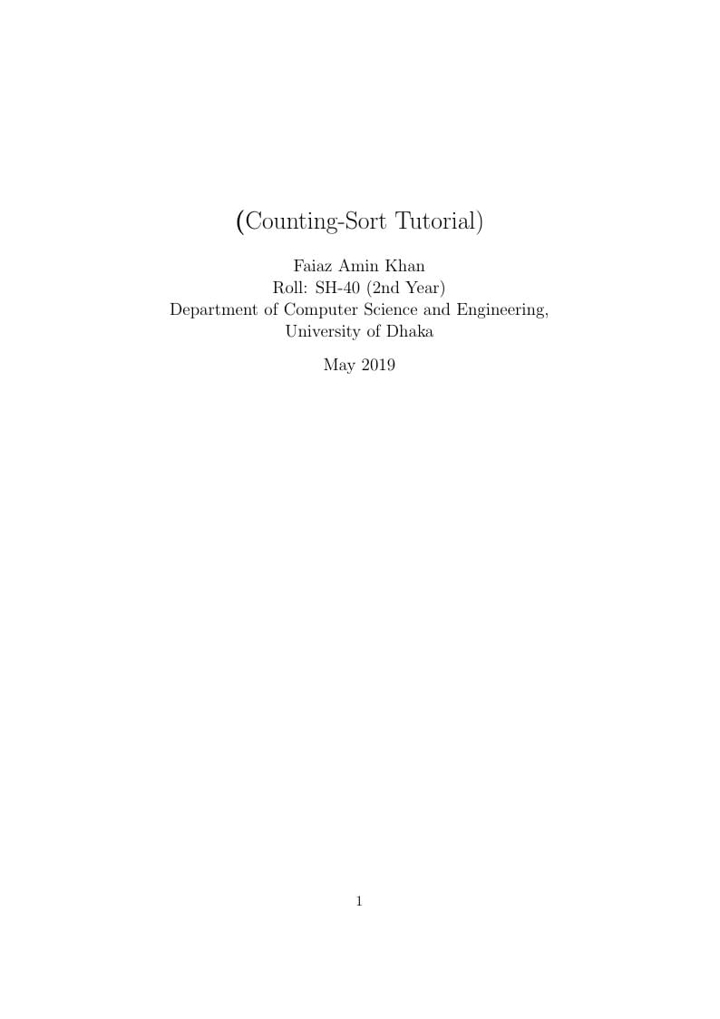 Counting-Sort Tutorial