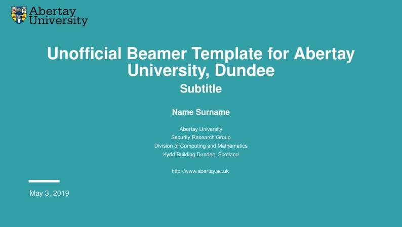 Abertay Presentation Template