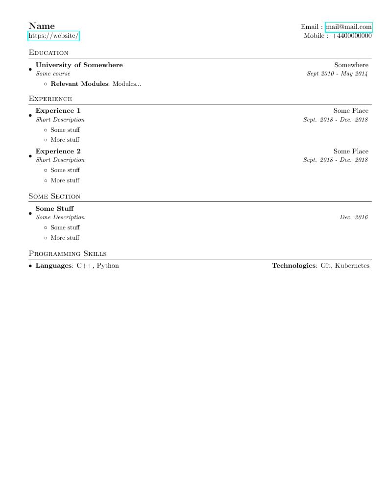 CV template