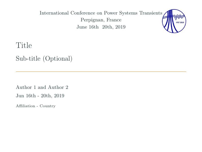 Template for IPST 2019 presentations