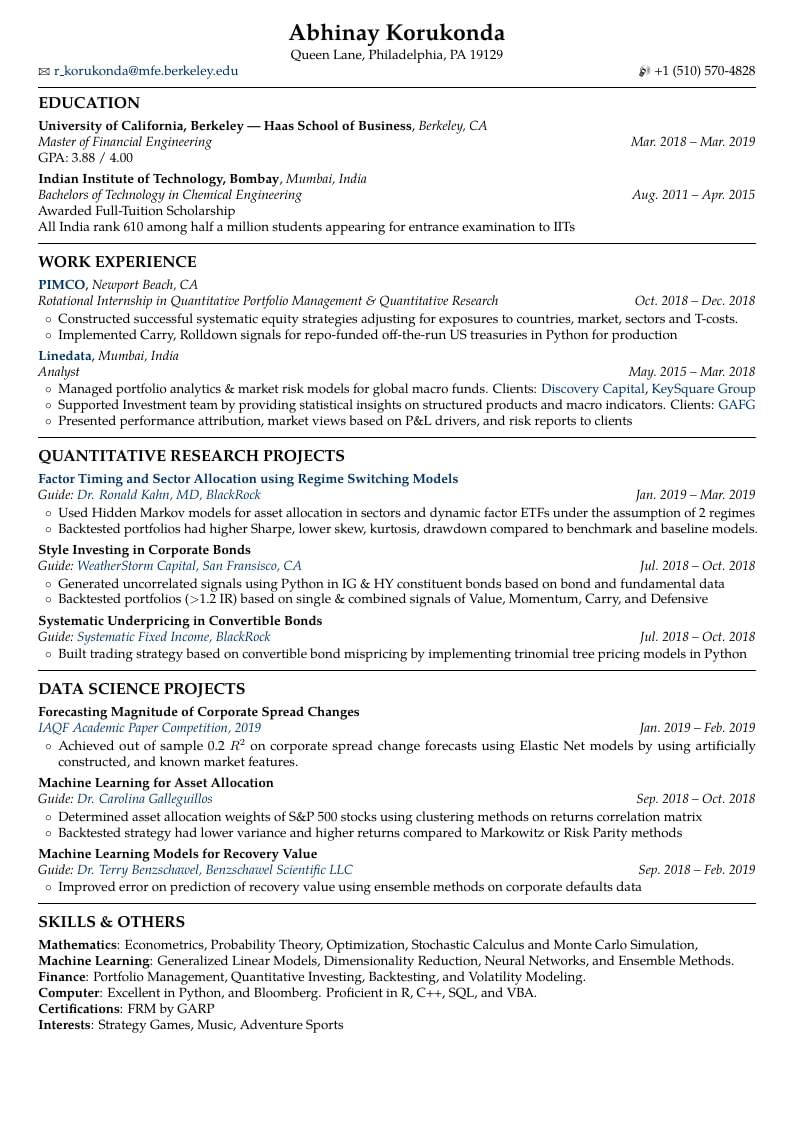 Abhinay Korukonda's Resume