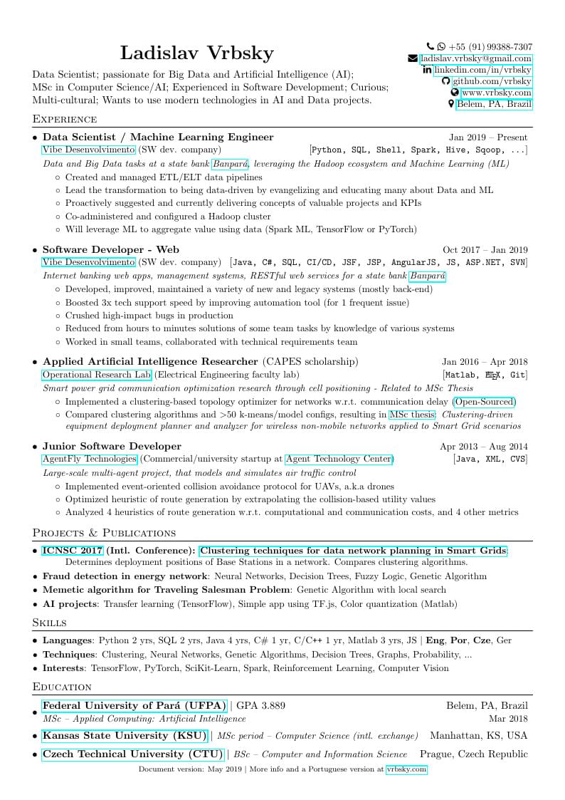 Vrbsky's resume